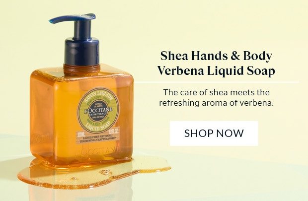 SHEA HANDS AND BODY VERBENA LIQUID SOAP. SHOP NOW