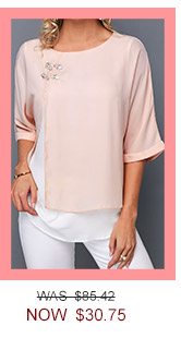 Light Pink Round Neck Layered T Shirt