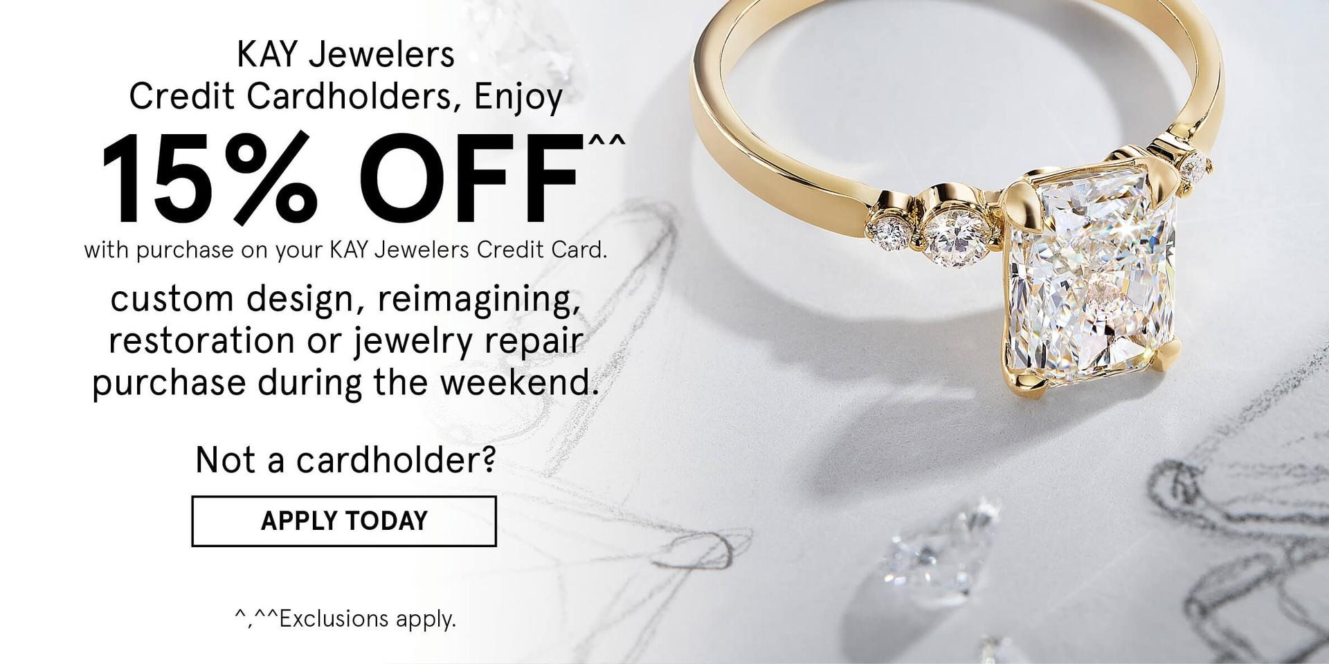 KAY Jewelery Credit Cardholders, Enjoy 15% OFF