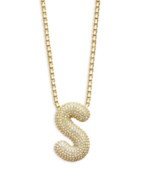 Baublebar Pave Bubble Initial Pendant Necklace, 18"-21" 