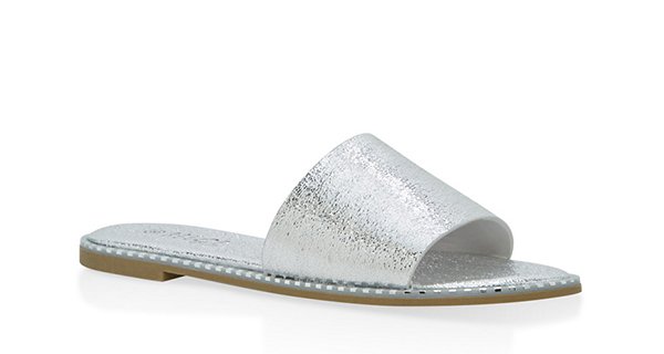 Studded Sole Faux Leather Slides