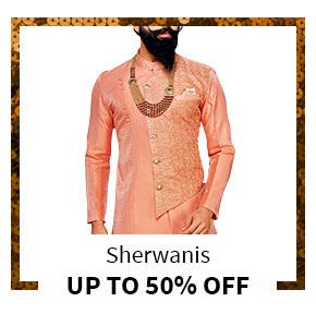 Sherwanis Up to 50%. Shop!
