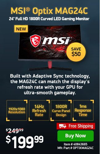 MSI Optix MAG24C 24" Series 1080p Monitor | 40843665 | Shop Now