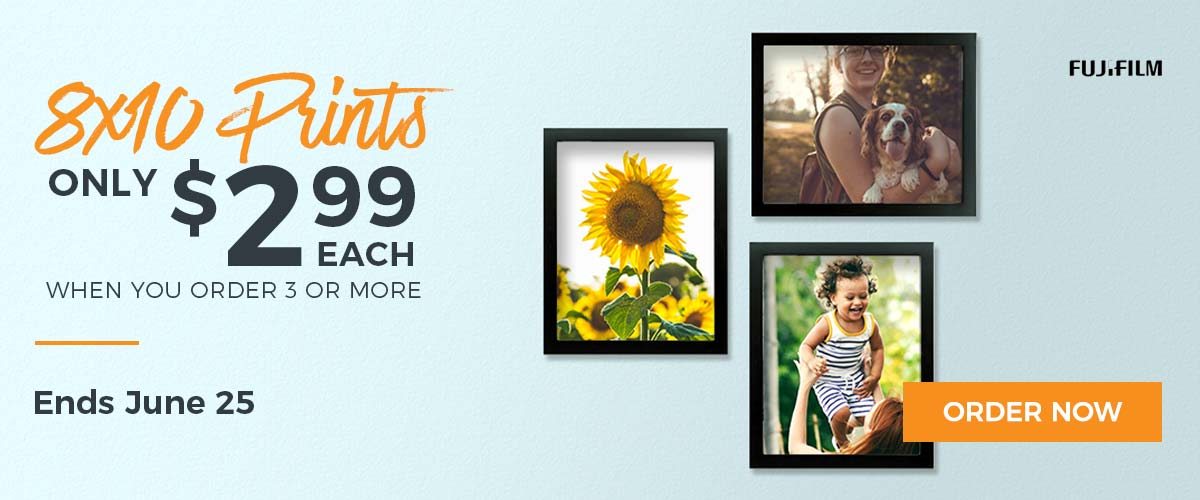8x10 Prints - Only $2.99 each when you order 3 more - Ends June 25
