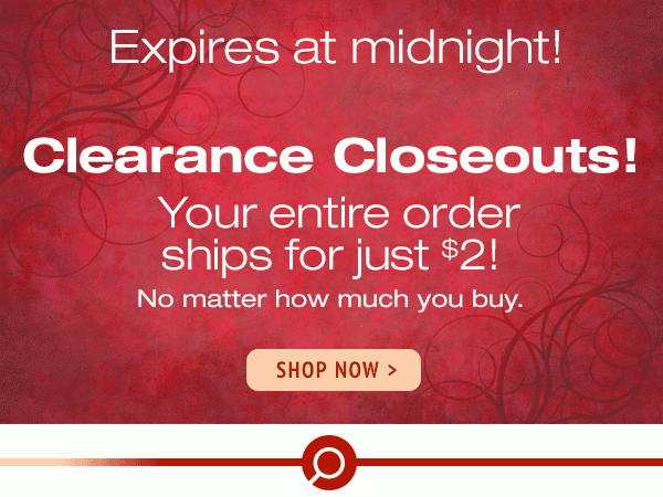 Clearance plus $2 Flat Rate shipping!