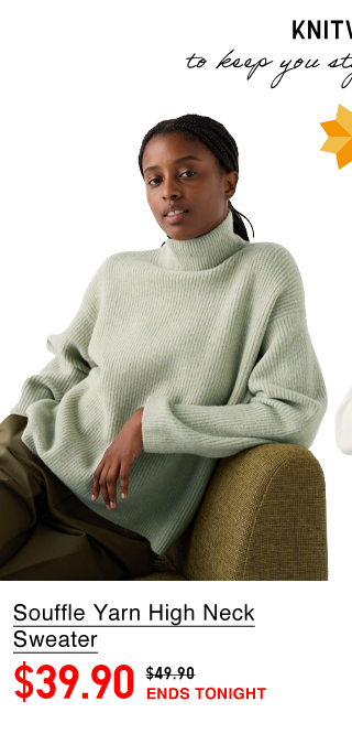 PDP 18 - WOMEN SOUFFLE YARN HIGH NECK SWEATER