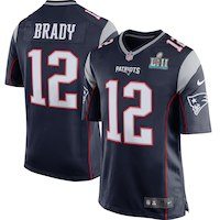 Men's New England Patriots Tom Brady Nike Navy Super Bowl LII Bound Game Jersey