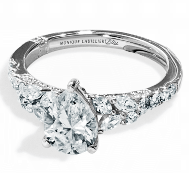 Monique Lhuillier Bliss Pear-Shaped Lab-Grown Diamond Engagement Ring 2 ct tw 18K White Gold