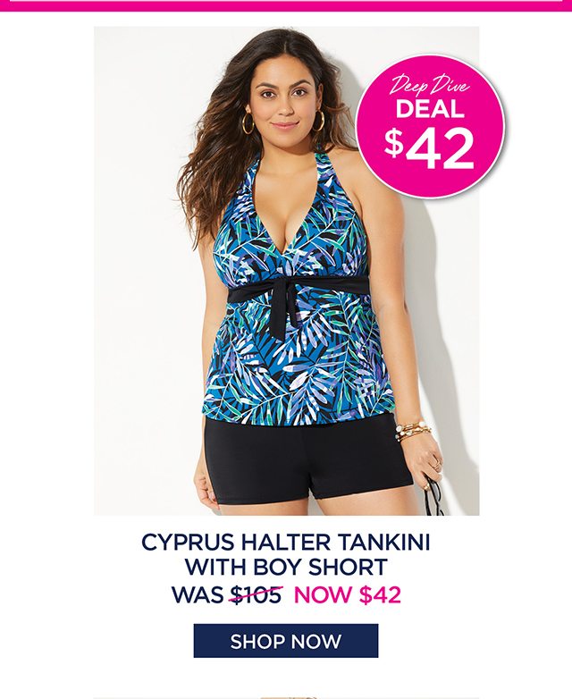 Cyprus Halter Tankini With Boy Short