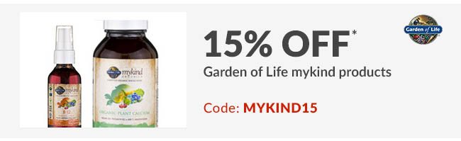 15% off* Garden of Life mykind products