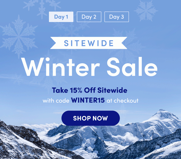 Sitewide Winter Sale - 15% Off With Code WINTER15 | Shop Now