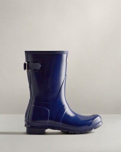 Women's Short Back Adjustable Gloss Rain Boots