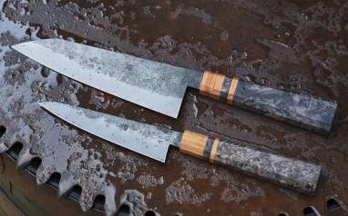 Knives Made From Whiskey Barrels & Sawmill Blades, Yup They've Got Soul