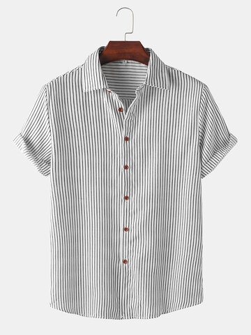 Pinstripe Textured Button Up Shirts