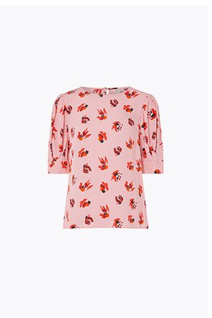 BETTY SHORT SLEEVE PRINTED BLOUSE IN SUSTAINABLE VISCOSE