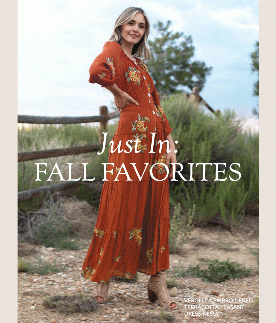 Veronica Embroidered Terracotta Peasant Dress-Missy 