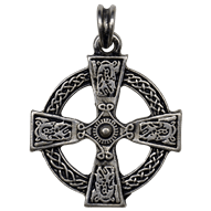 Celtic Warrior Cross Pendant - Silver Finish