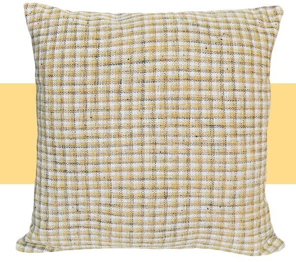 Addison Checked Ochre Cushion