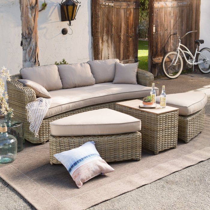 Wingate All Weather Wicker Sofa Daybed Sectional Set
