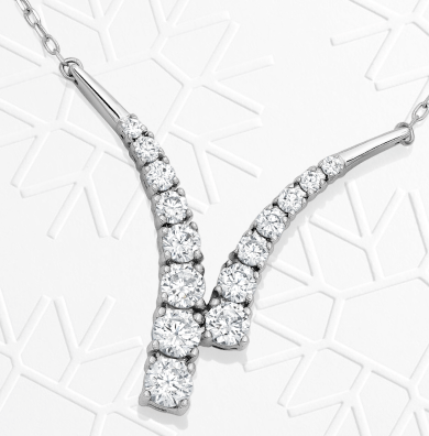 Lab-Grown Diamonds by KAY Bypass Necklace 1 ct tw 14K White Gold