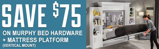 Save $75 on Murphy Bed Hardware + Mattress Platform