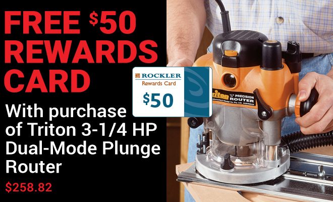 Triton 3-1/4 HP Dual-Mode Plunge Router + $50 Rewards Card