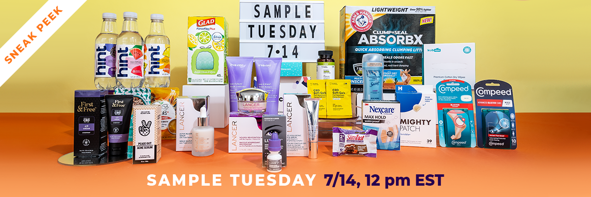 Sample Tuesday is tomorrow!