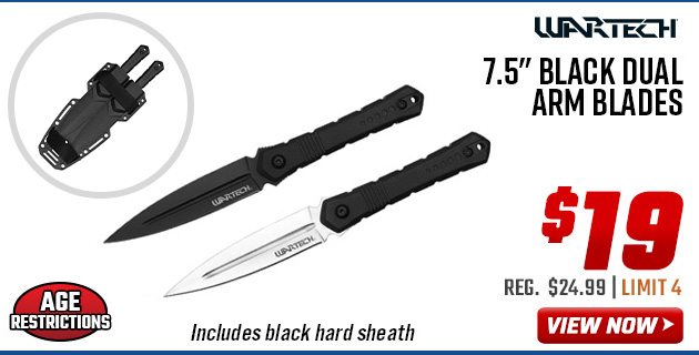 Wartech 7.5'' Black Dual Arm Blades