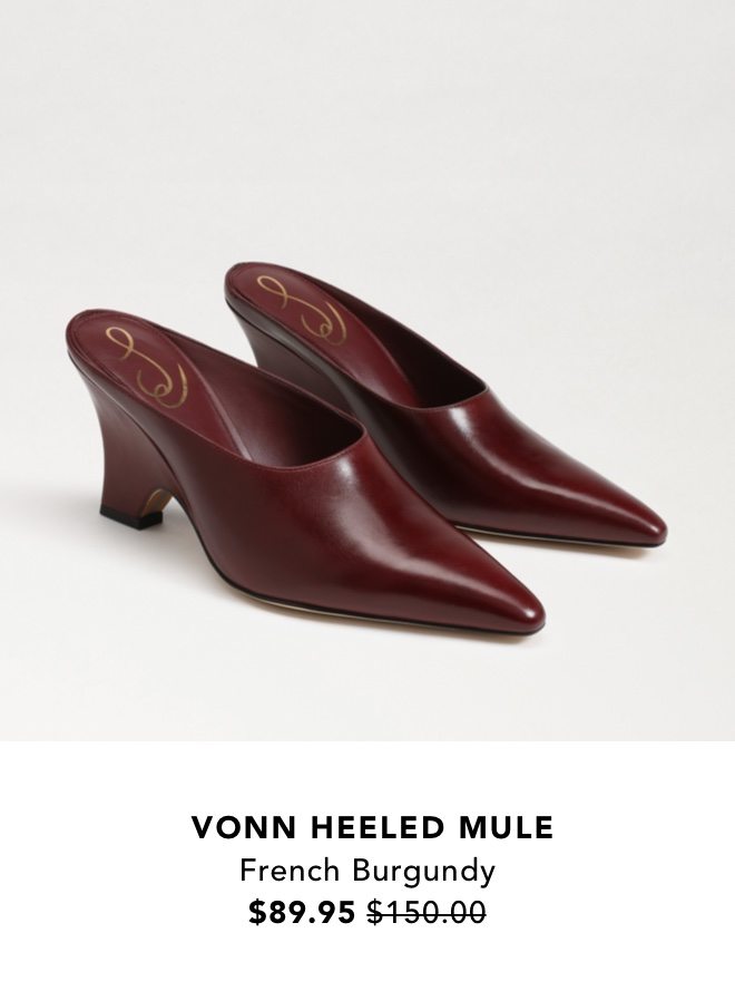 Vonn Heeled Mule (French Burgundy) $89.95