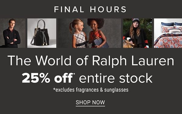 The World of Ralph Lauren - 25% off entire stock. Shop Now.