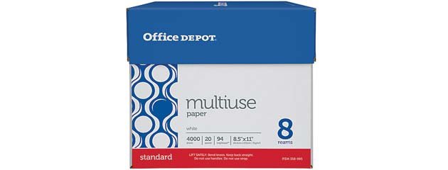 $23.99 Office Depot Multiuse Paper, 8-Ream Case
