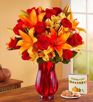 Elegant Autumn Rose & Lily Bouquet SHOP NOW