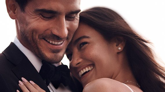 Happy bride and groom