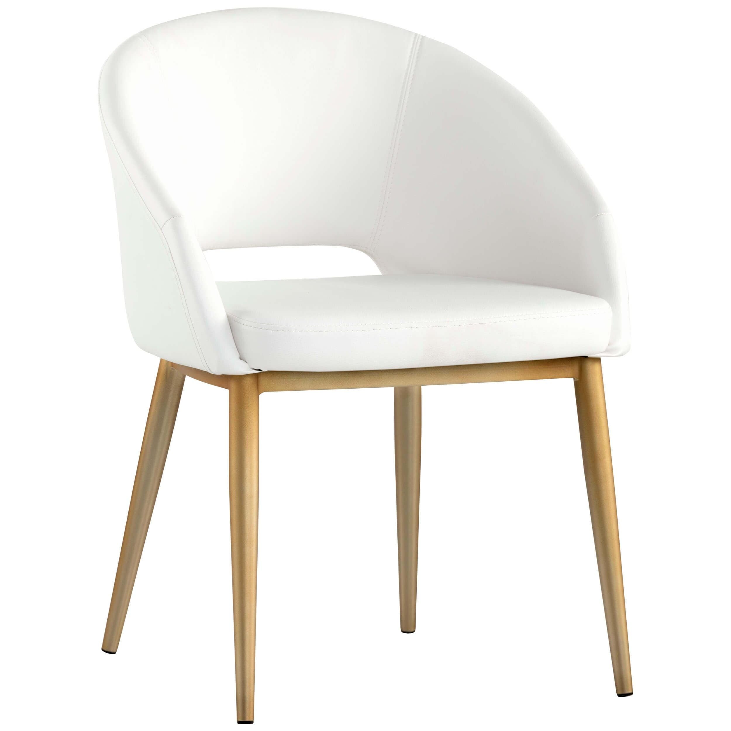 Thatcher Dining Chair, Antique Brass, Snow