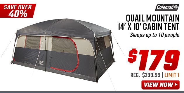 Coleman Quail Mountain 14' x 10' Cabin Tent