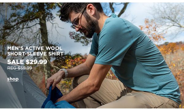 Men's Active Wool Short-Sleeve Shirt - Click to Shop
