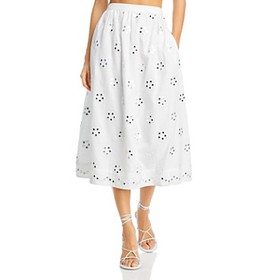 Rhode Aaron Mirror Eyelet Midi Skirt