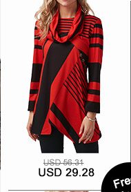 Long Sleeve Asymmetric Hem Red T Shirt