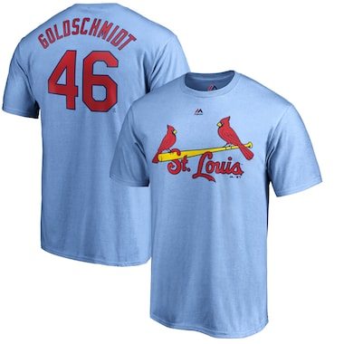 Paul Goldschmidt St. Louis Cardinals Majestic Official Name & Number T-Shirt - Light Blue
