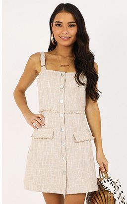 Shop: Forever Your Girl Dress In Beige