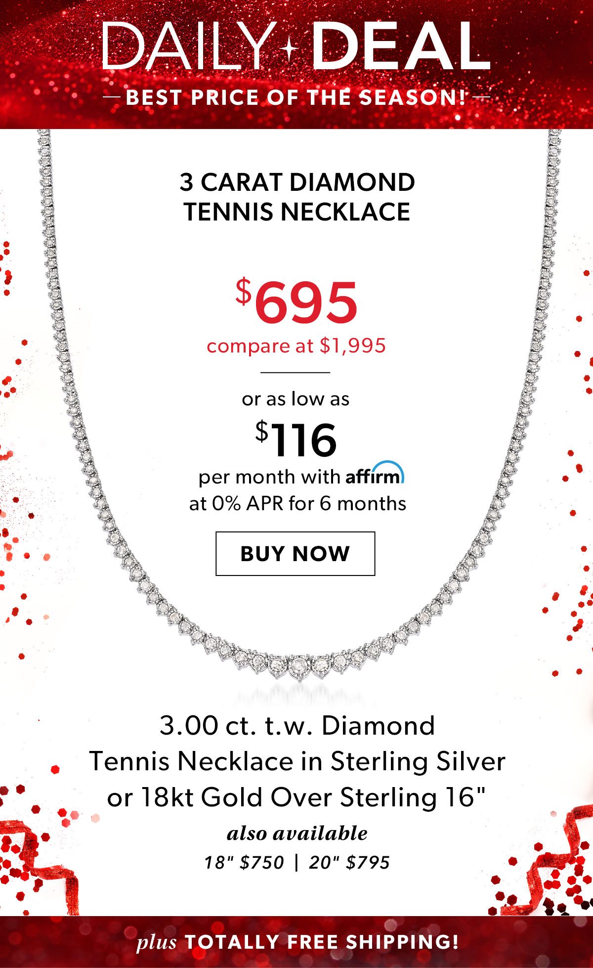 3 Carat Diamond Tennis Bracelet. $695. Buy Now