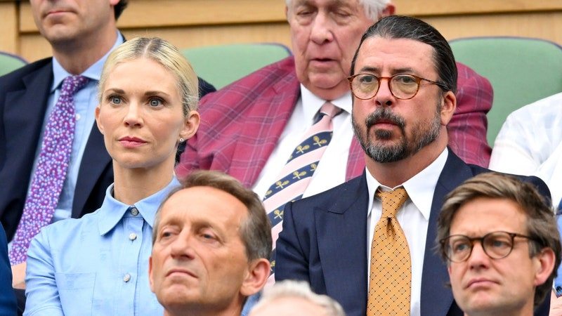 LONDON, ENGLAND - JULY 02: Jordyn Blum and Dave Grohl attend day two of the Wimbledon Tennis Championships at the All England Lawn Tennis and Croquet Club on July 02, 2024 in London, England. (Photo by Karwai Tang/WireImage)