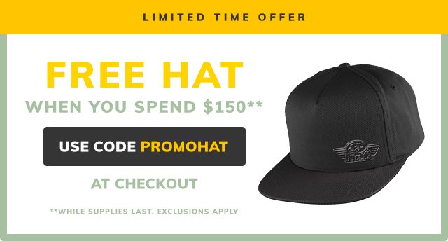 Free hat with $150 purchase**