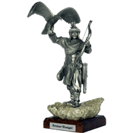 Pewter Mongolian Archer Sculpture