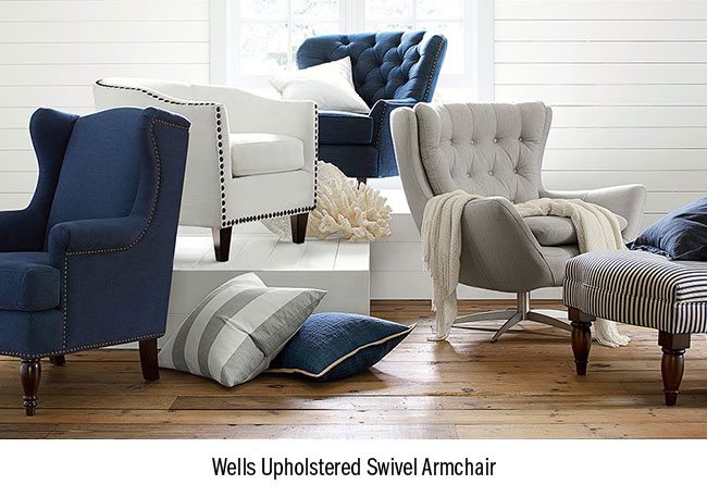 Wells Upholstered Swivel Armchair
