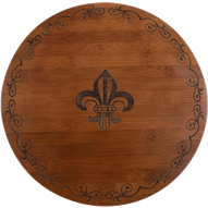 Fleur-de-Lis Bamboo Lazy Susan