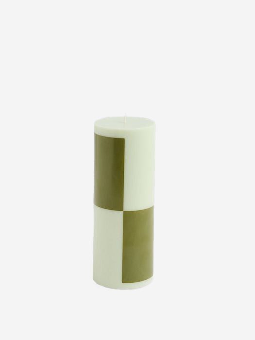 Image of HAY Column Candle Medium - Light Green And Army Green