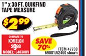  30 ft. x 1 in. QuikFind Tape Measure with ABS Casing 