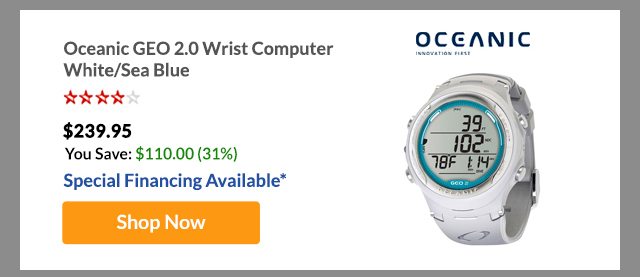 Oceanic GEO 2.0 Wrist Computer White/Sea Blue - Shop Now
