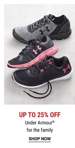 Up to 25% off Under Armour for the family - Shop Now